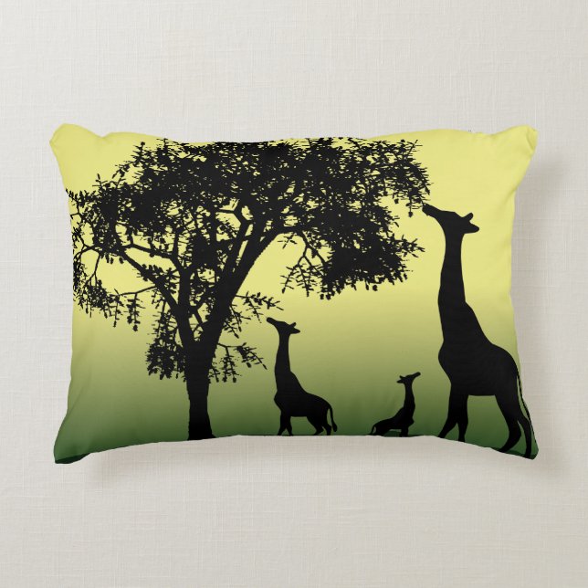 Sunset Savanna Silhouettes Decorative Cushion (Front)