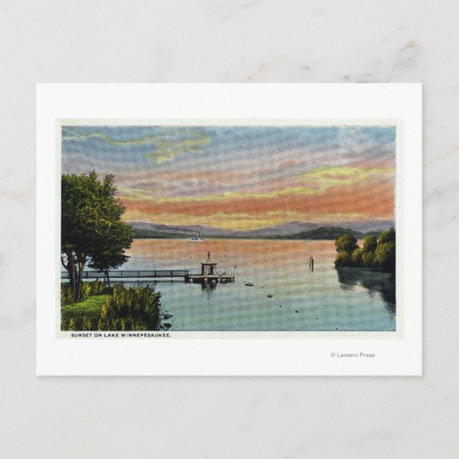 Sunset Scene on the Lake Postcard (Front)