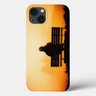 Sunset Scene with Man on Bench iPhone 13 Case
