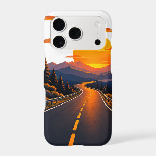 Sunset Scenic Road Mountain Landscape Iphone Case