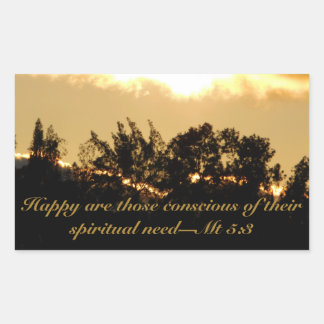 Sunset Scripture text Rectangular Sticker