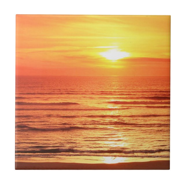 Sunset Sea Ceramic Tile (Front)