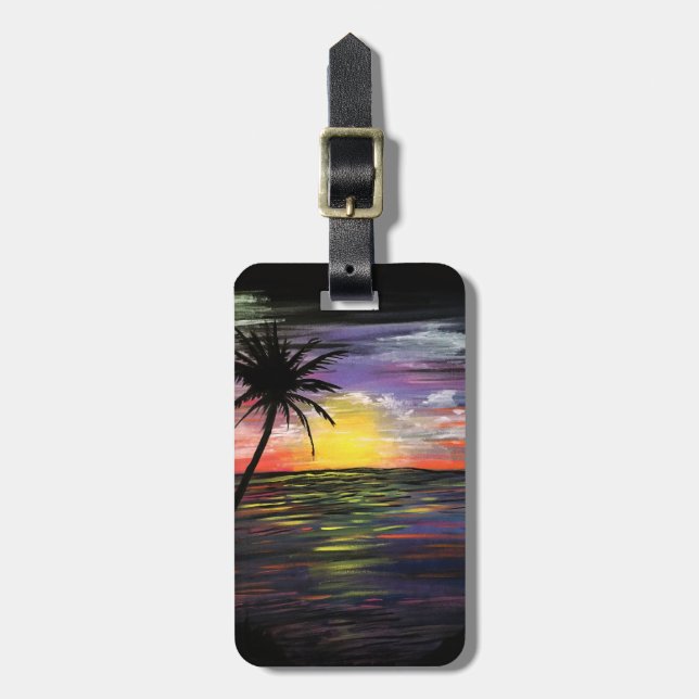 Sunset Sea Luggage Tag (Front Vertical)