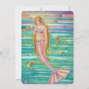 Sunset sea mermaid party invitations Renee Lavoie