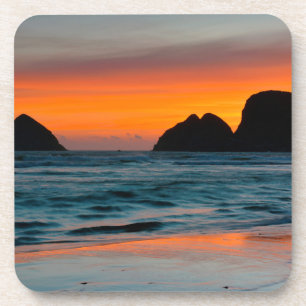 Sunset, Sea Stacks, Oceanside, Oregon, USA Coaster