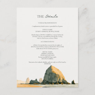 Sunset Sea Stacks Oregon Coast  Beach Wedding  Enclosure Card