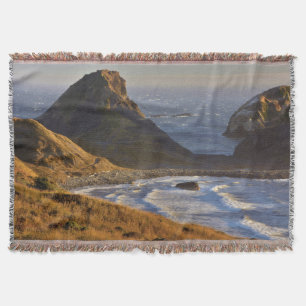 Sunset, Sea Stacks, Sisters, Oregon Coast Throw Blanket