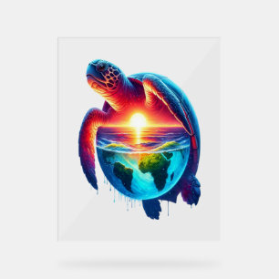 Sunset Sea Turtle Acrylic Sign