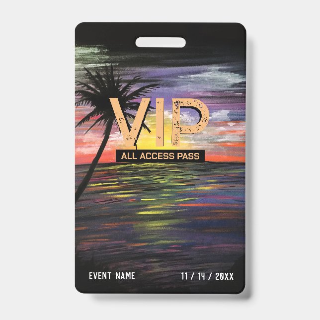 Sunset Sea VIP Badge ID Badge (Front)