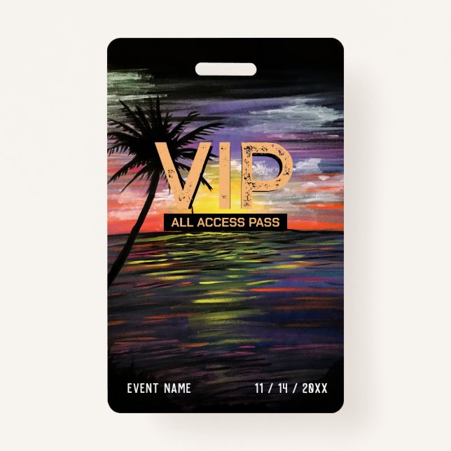 Sunset Sea VIP Badge ID Badge (Front)