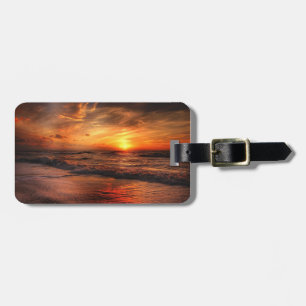 Sunset Sea Waves Luggage Tag