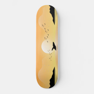 Sunset Sea Whale Skateboard