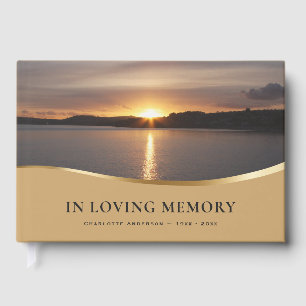 Sunset Seafront Memorial Funeral Guest Book
