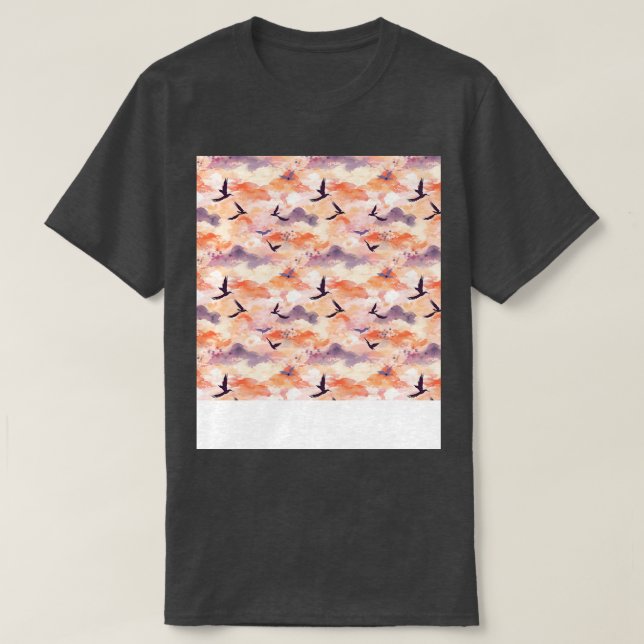 Sunset Seamless Pattern Sun Sky Light Sunlight Sun T-Shirt (Design Front)