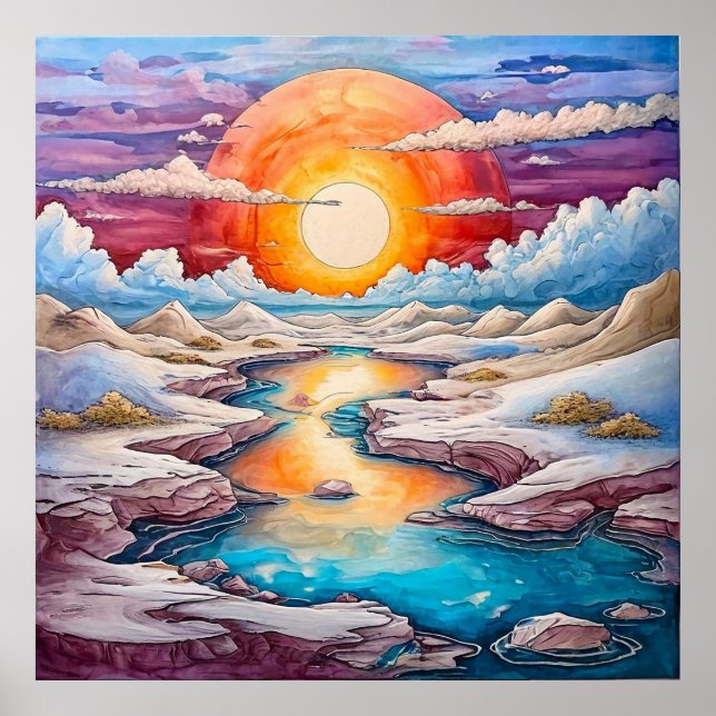 🌅 Sunset Seascape Wall Decor Gift For Home 🌊 (Front)