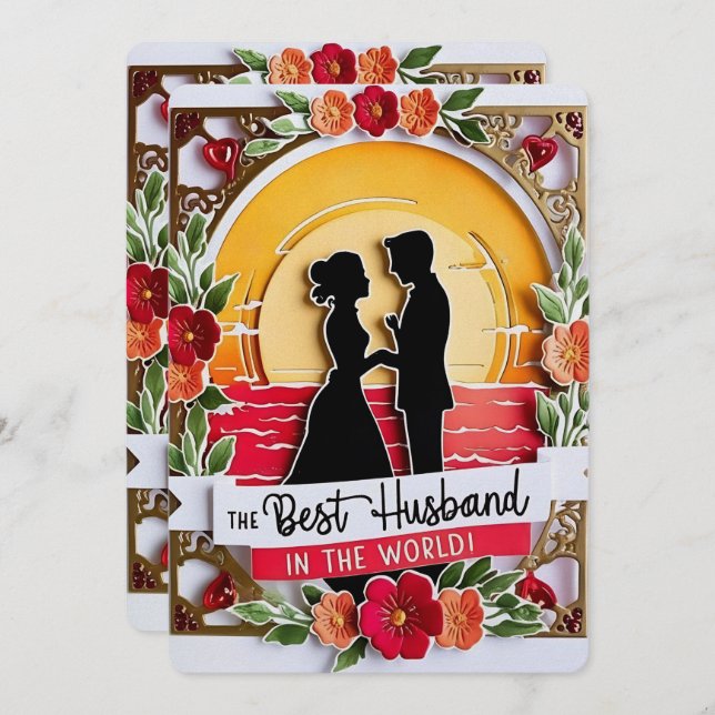 "Sunset Serenade" Best Husband Card   (Front/Back)