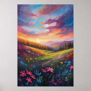 Sunset Serenade, Blossoms in the Glow Poster