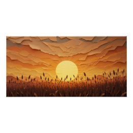 Sunset Serenade in Paper Poster