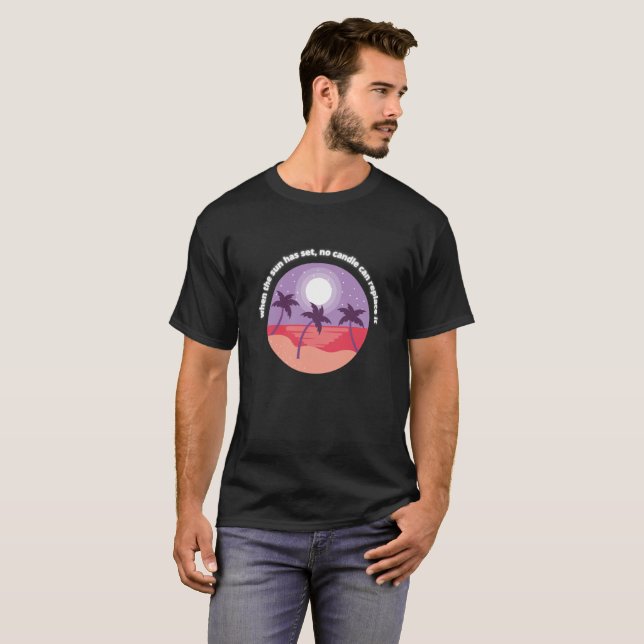 Sunset Serenity Crescent Moon T-Shirt (Front Full)