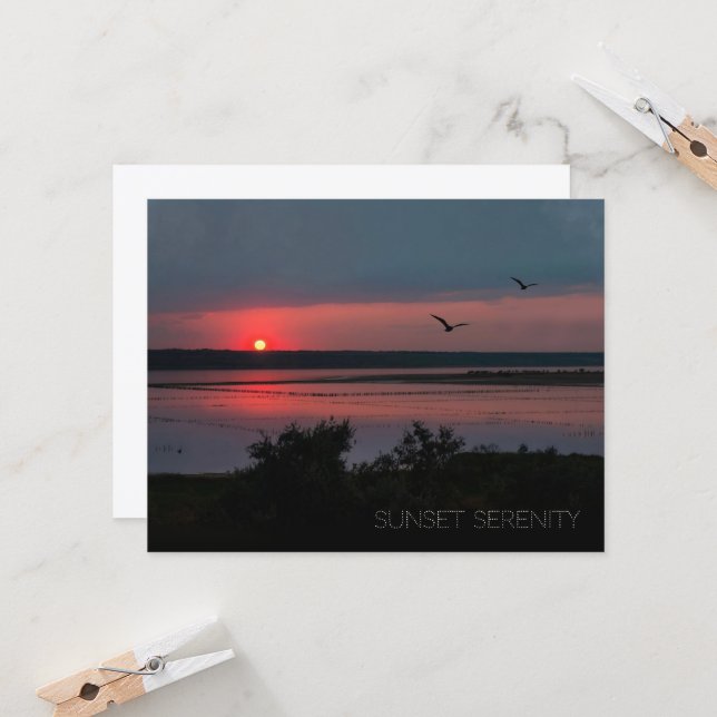 Sunset Serenity | Evening Lagoon Postcard (Front/Back In Situ)