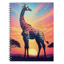 Sunset Serenity Giraffe Notebook