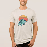Sunset Serenity: Retro Stegosaurus T-Shirt