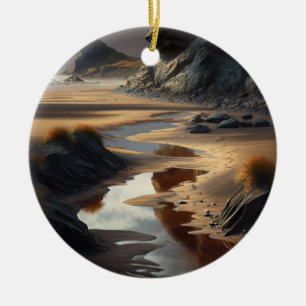 Sunset Shore Ceramic Ornament