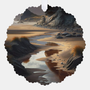 Sunset Shore Tree Decoration Card