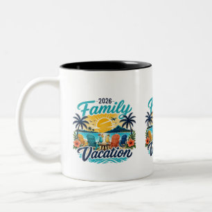 Sunset Shores Family Escape Two-Tone Coffee Mug