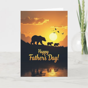 Sunset Silhouette Fathers Day Card