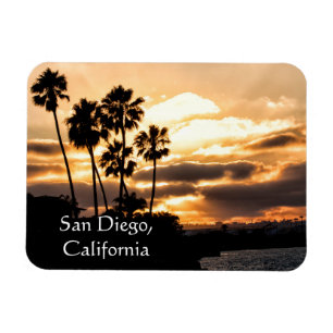 Sunset Silhouette In San Diego Magnet