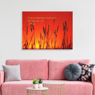Sunset Silhouette Inspirational Canvas Print