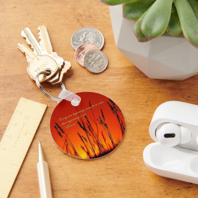 Sunset Silhouette Inspirational Key Ring (Desk)