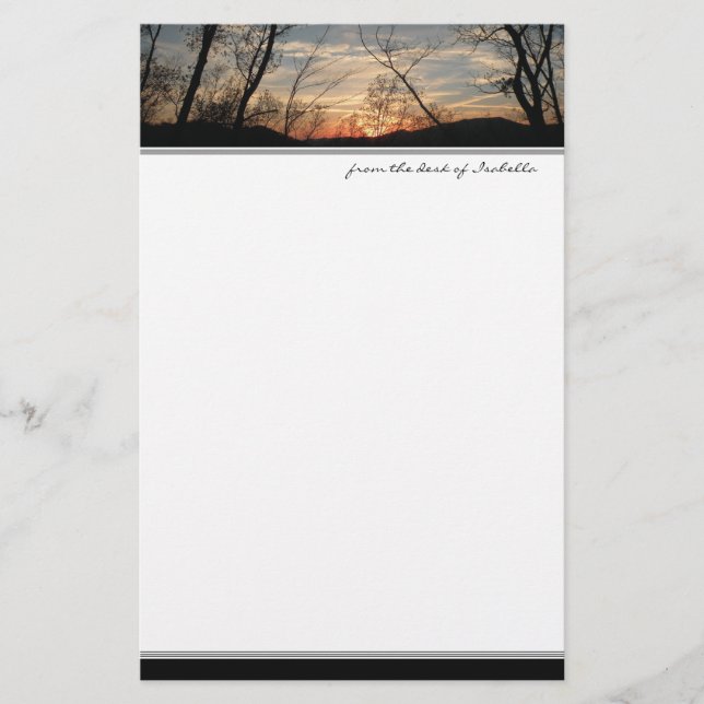 Sunset Silhouette Stationery (Front)
