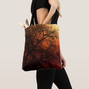 Sunset Silhouette Tree Art Tote Bag