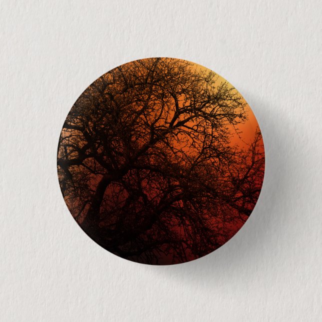 Sunset Silhouette Winter Tree 3 Cm Round Badge (Front)