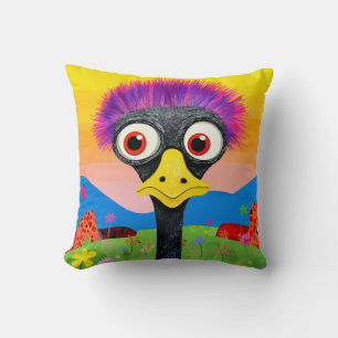 Sunset Silly Ostrich Cushion