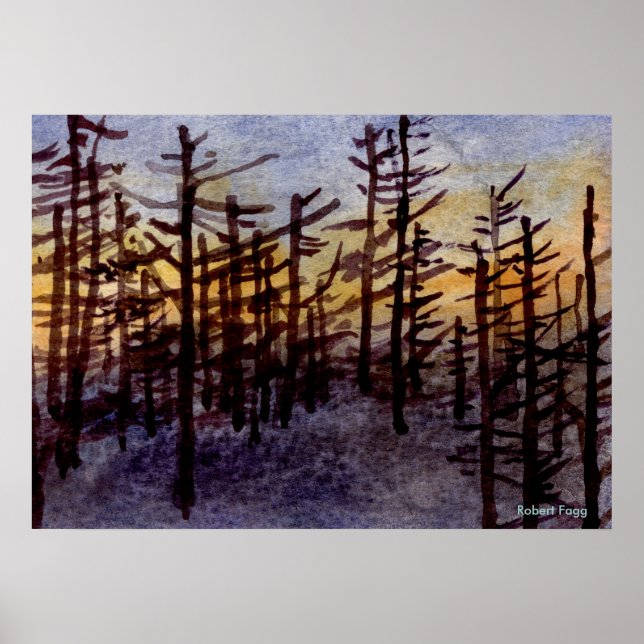 "Sunset Skags" Landscape Poster pines (Front)