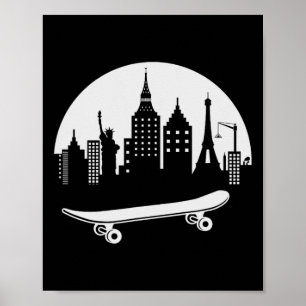 Sunset Skateboard - Cheerfully Skateboarding Weeke Poster