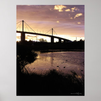 Sunset Skies at Westgate Bridge, Melbourne Poster