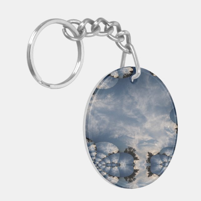 Sunset Skies Fractal Key Ring (Front Left)