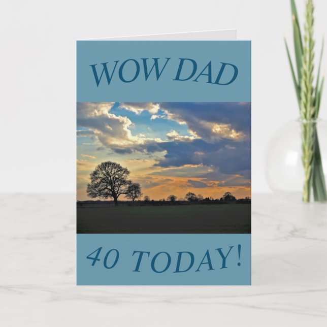 Sunset Sky 40th Birthday Card for Dad (Front)