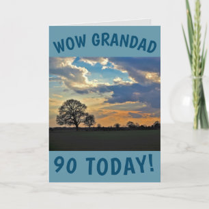 Sunset Sky 90th Birthday Card for Grandad