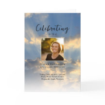 Sunset Sky Celebration of Life Funeral Program