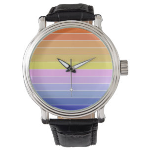 Sunset Sky Colorful Horizontal Stripes Watch