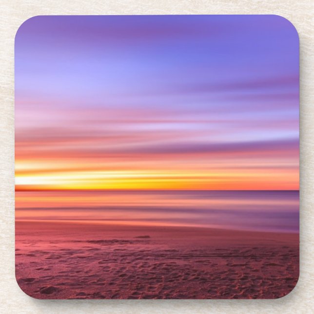 Sunset Sky over Beach and Sea Coaster (Front)