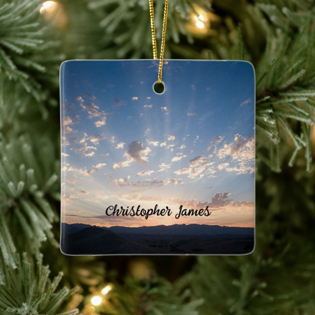 Sunset Sky Personalised Ceramic Ornament (Tree)