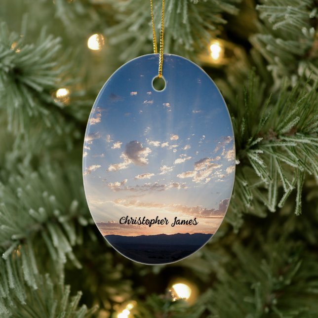 Sunset Sky Personalised Ceramic Ornament (Tree)