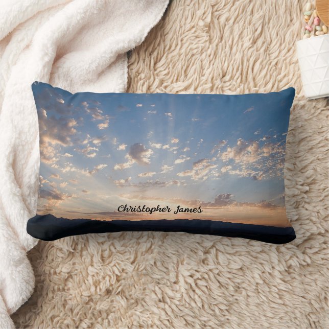 Sunset Sky Personalised Lumbar Cushion (Blanket)