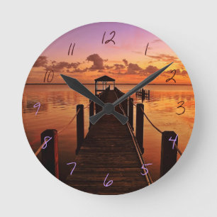 Sunset Sky Round Clock